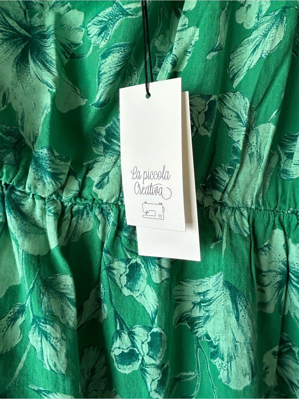 NWT - La Piccola Creativa Cotton Floral One-Shoulder Midi Dress, Made in Italy - Picture 7 of 9